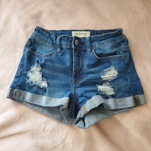 PacSun blue distressed shorts